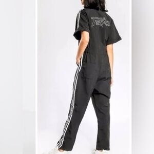 Adidas Loves Fiorucci Black Jumpsuit with White Stripes